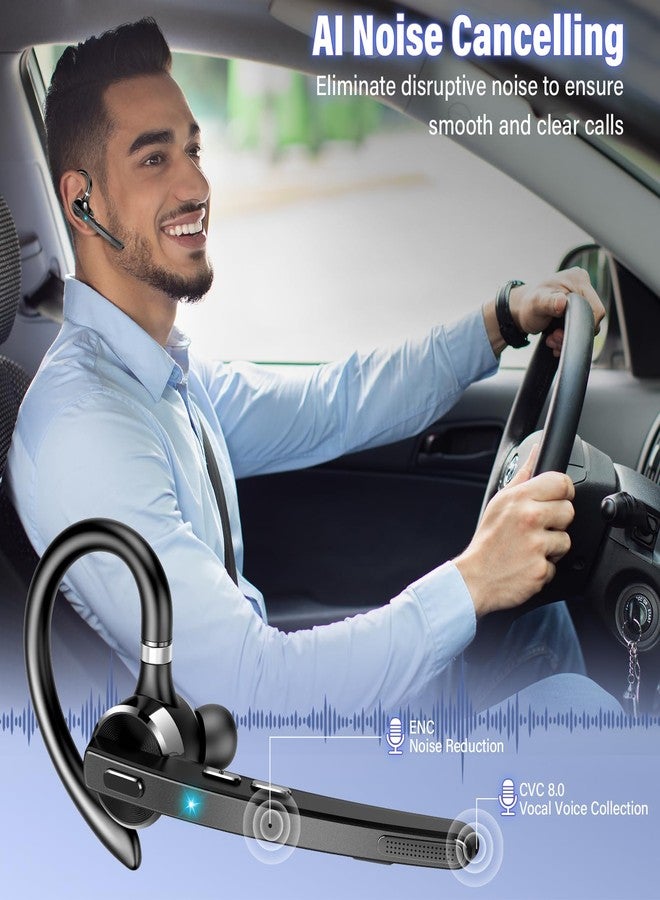 Thunelec Wireless Bluetooth Headset Earpiece, Hands Free Headset with Mute Button, Gray - Image 2