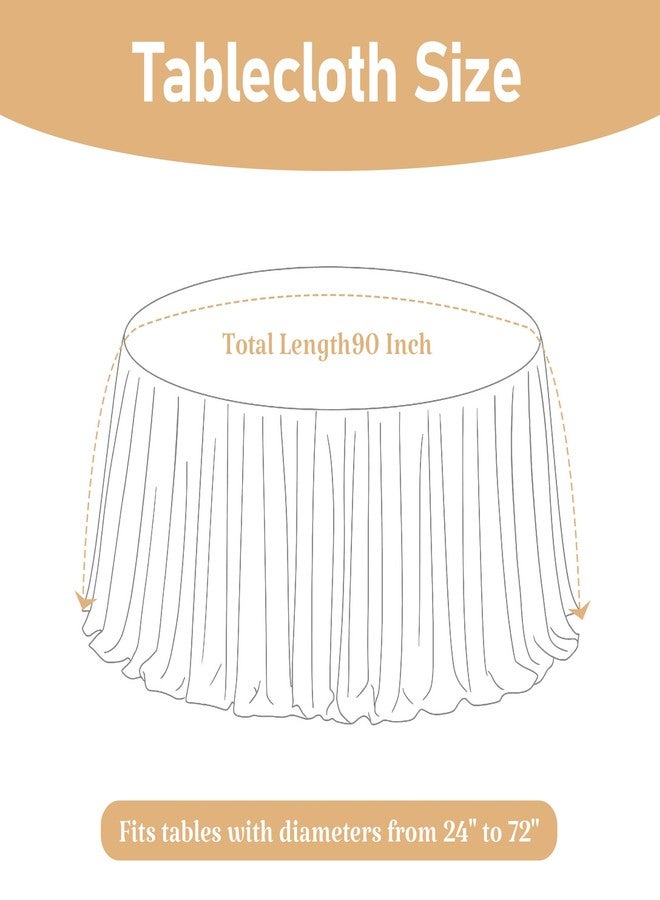 HB HBB MAGIC 90 Inch Round White Tablecloth 4 Pack - Reusable Washable Polyester White Table Cover Fits Round Table for Wedding, Baby Showers, Birthday Party, Buffet, Banquet Decorations - Image 5