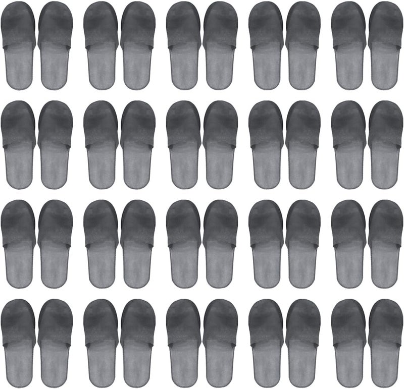 FERCAISH 20 Pairs Disposable Slippers Closed Toe Nonslip Spa Slippers for Men Women Travel Home Wedding Party Use Grey