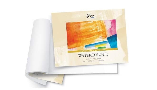 Arto x Fabriano Studio Watercolour Paper, 25% Cotton, (270gsm Extra Rough, A4, Pad)