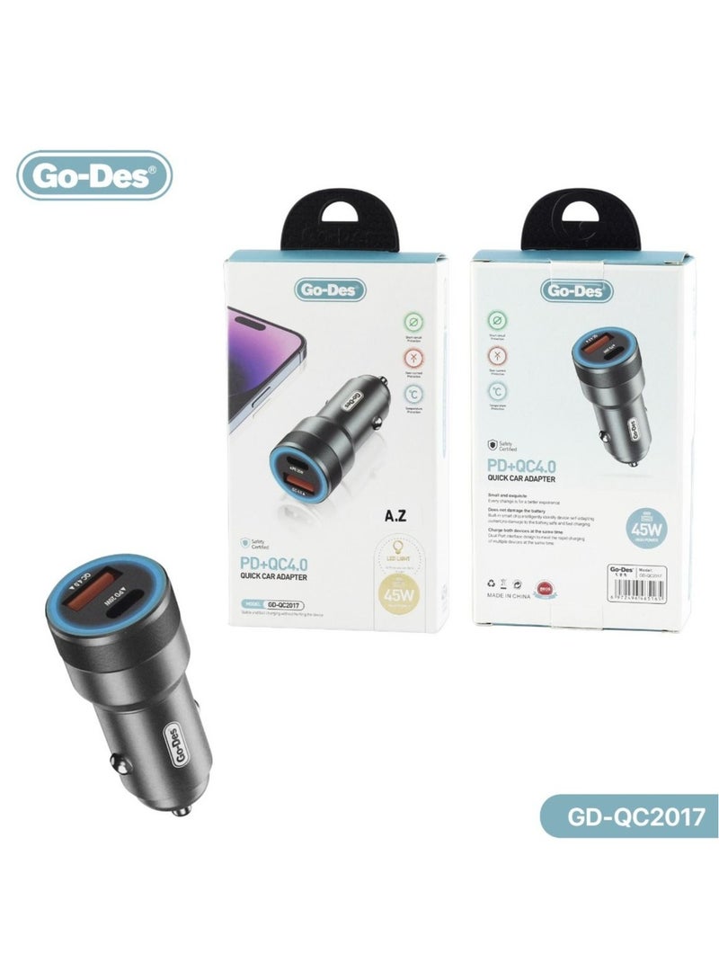 JAJEEK 45W PD Car Charger – Fast USB-C & USB-A Charging for iPhone, Android, Tablets & More - Image 2