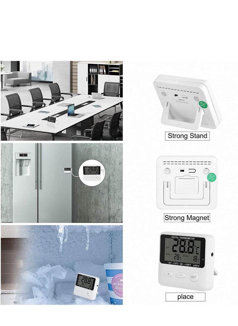 Refrigerator Thermometer  Digital Kitchen Fridge LCD Display High and Low Temperature Alarm Extra Sensor -58°F --+158°Faccuracy:±1°C for Home Restaurants Cafes - Image 5