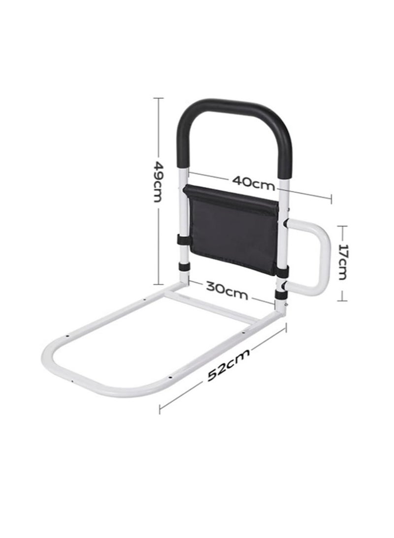 Bed Rails for Elderly Adults, 4 Height Adjustable Bed Assist Bar for Seniors, Bed Rail with Storage Bag and Fixing Strap, Portable Bed Cane Fit King, Queen, Full, Twin, Medium - Image 5