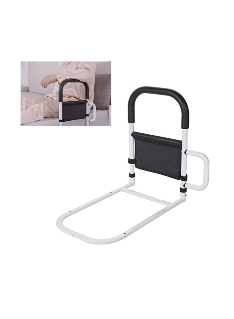 Bed Rails for Elderly Adults, 4 Height Adjustable Bed Assist Bar for Seniors, Bed Rail with Storage Bag and Fixing Strap, Portable Bed Cane Fit King, Queen, Full, Twin, Medium - Image 1