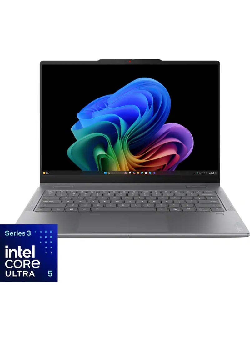لينوفو لاب توب لينوفو يوجا 7 2 في 1 14IPH11 83TC0003US، معالج Intel Core Ultra 5، ذاكرة 16 جيجابايت، 512 جيجابايت SSD، شاشة لمس OLED 2K بحجم 14 بوصة، ويندوز 11 هوم، رمادي لونا اللغة الإنجليزية - Image 1