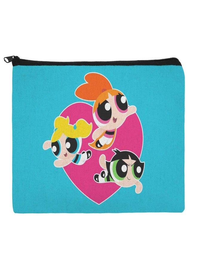 GRAPHICS & MORE Powerpuff Girls Heart Makeup Cosmetic Bag Organizer Pouch - Image 1