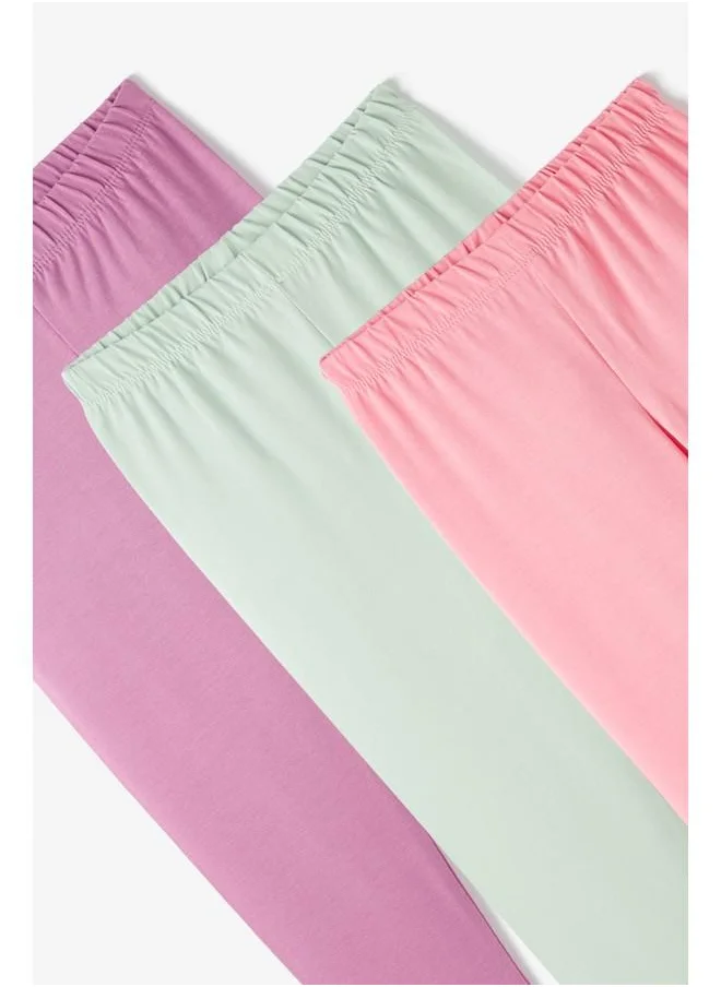 JUNE June Girls 3-Pack Tight Purple-Green -Pink