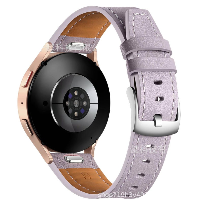 Leather Portable Compatible with Samsung Galaxy Watch Yellow Smartwatch Band for daily smartwatch wear and replacement strap Travel Use Outdoor - Image 5