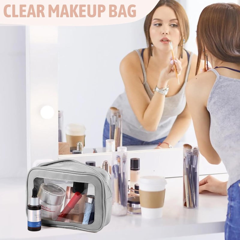 YOPCDJ 5 Pack Clear Toiletry Bag,TSA Approved Travel Makeup Pouch with Zipper for Cosmetics and Toiletries，Diaper Bag Organizer Pouch Set,Purse Organizer for Christmas Women Gift - Image 5