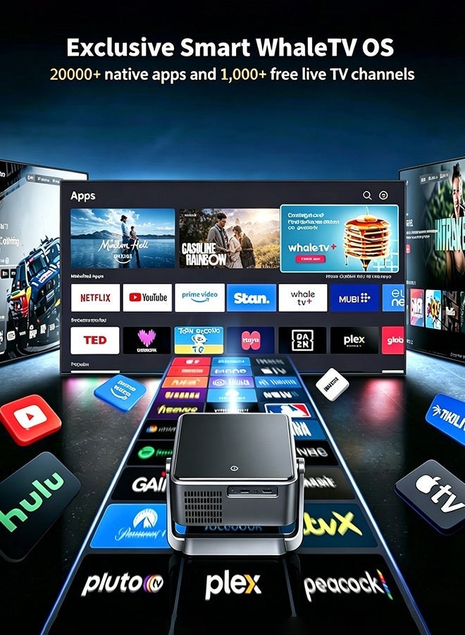 OicGlye Smart Projector with Official Netflix Licensed, 700 ANSI, AI Auto Focus & Keystone, Native 1080P Full HD, WiFi6, Two-Way Bluetooth 5.3 - Image 3