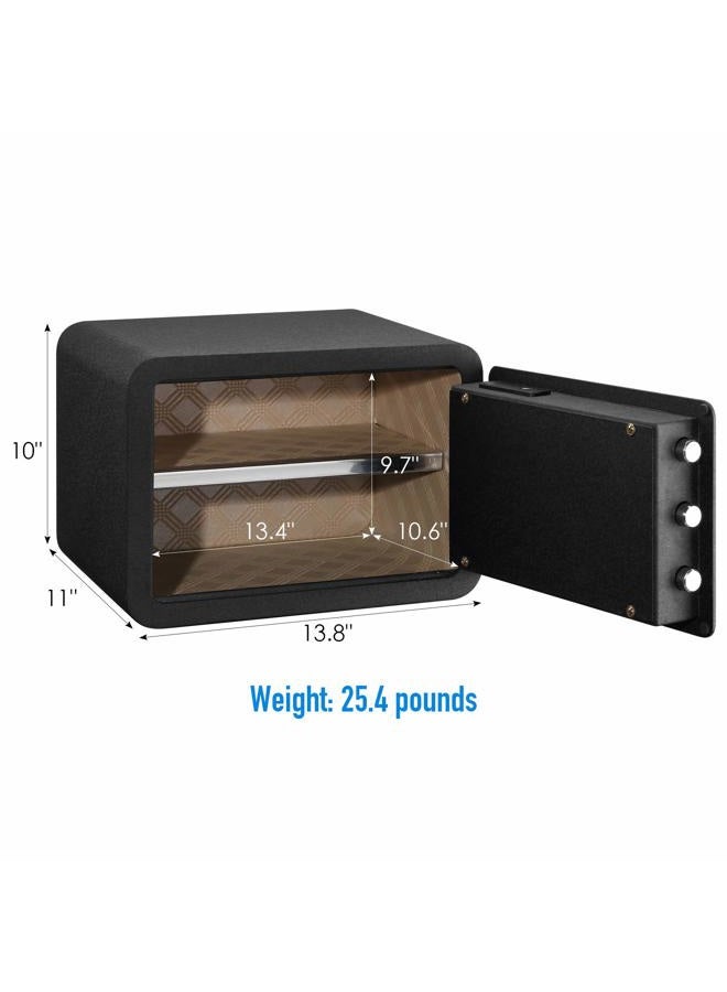 Tenamic Biometric Fingerprint Safe Box 0.85 Cubic Feet Fireproof Waterproof Safe Box with Induction Light and Leather, Solid Alloy Steel Office Hotel Home Cabinet Safe, Black - Image 4