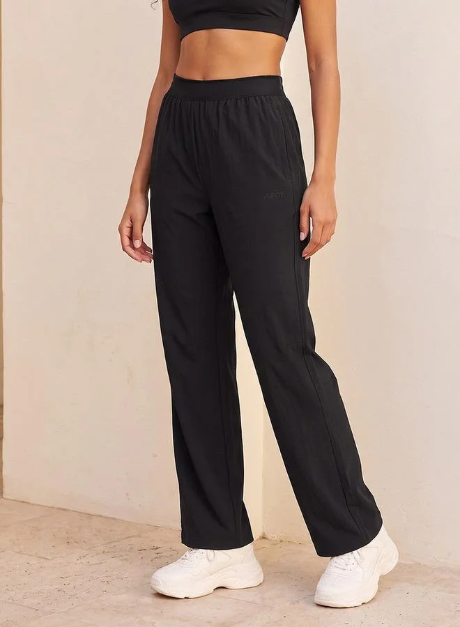 Mid-Rise Track Pants with Pockets