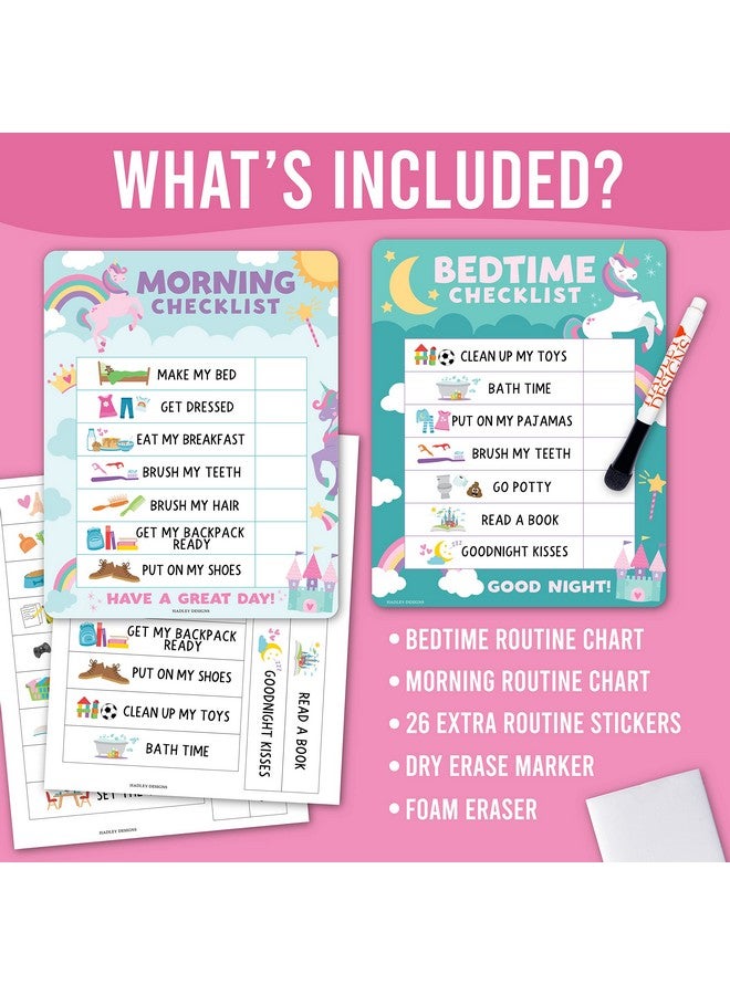 Hadley Designs Unicorn Daily Schedule For Kids Schedule Board For Home - Reward Chart Bedtime Routine Chart For Toddlers, Morning Routine Chart For Kids Routine Chart, Toddler Daily Routine Chart - Image 3