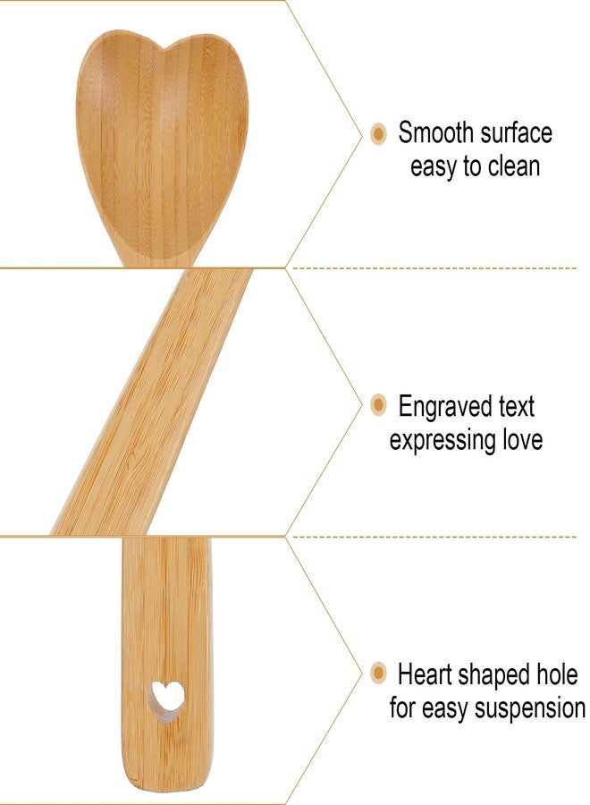 Larrel Wooden Heart Spoon, 11.8 Inch Heart Shaped Bamboo Spoon, Long Handle Love Spoons for Housewarming, Valentines, Birthday and Wedding, Kitchen Accessories for Cooks, Hostesses, Mom, Grandma and Wife - Image 3