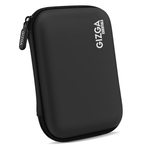 Gizga Essentials Hard Drive Case Shell, 6.35cm/2.5-inch, Portable Storage Organizer Bag for Earphone USB Cable Power Bank Mobile Charger Digital Gadget Hard Disk, Water Resistance Material, Black - Image 1