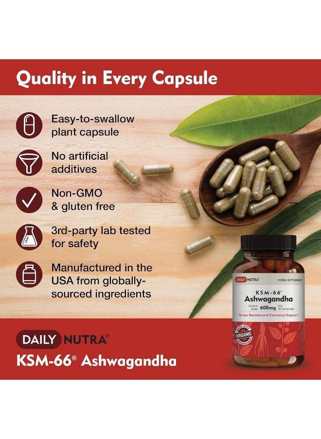 DailyNutra Ksm-66 Ashwagandha 600Mg - Organic Root Extract - High Potency 5% Withanolides  - Image 4
