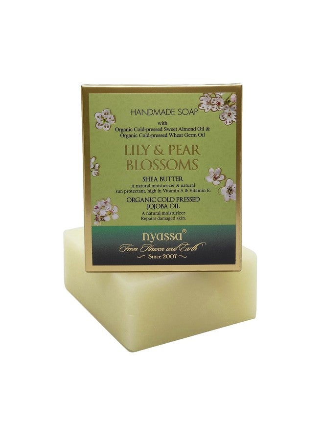 Nyassa Lily & Pear Blossoms Natural Bathing Soap with Shea Butter & Organic Cold Pressed Jojoba Oil 150gm - Image 1
