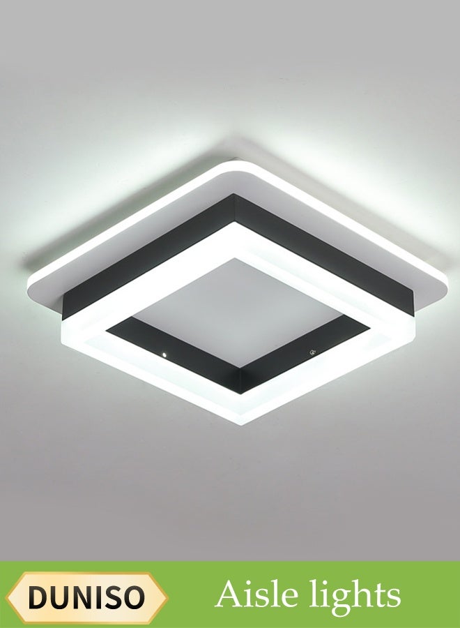 DUNISO Ceiling Lights, Aisle Lights, Corridor Lights, Living Room Downlights, Hole Lights, Ceiling Spotlights, Entrance Lights, Balcony Lights, Black And White Square Corridor Lights, Suitable For Kitchens, Bedrooms, Corridors, And Restaurants  - Image 1