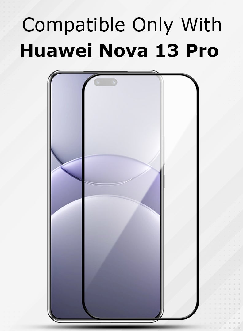 YJS Screen Protector For Huawei Nova 13 Pro 6.76 Inch 9H Hardness Tempered Glass Film, Bubble Free Easy Installation, Full Coverage, Anti Scratch And Touch Sensitive - Image 2