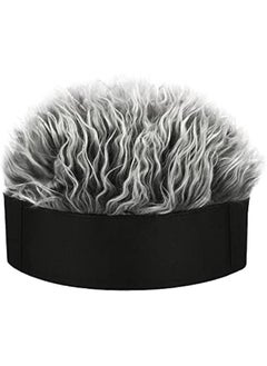 Frosted Tips Wig Novelty Hat with Hair for Men Spiked Hair Wig Funny Beanie Hats for Women