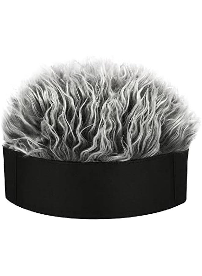 Generic - Frosted Tips Wig Novelty Hat with Hair for Men Spiked Hair Wig Funny Beanie Hats for Women - Image 1
