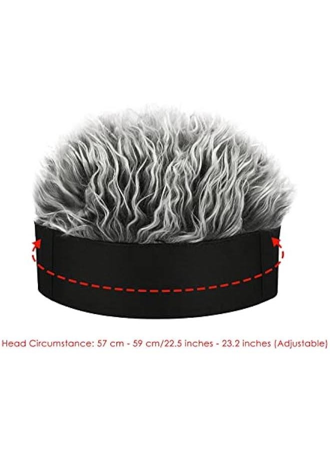 Generic - Frosted Tips Wig Novelty Hat with Hair for Men Spiked Hair Wig Funny Beanie Hats for Women - Image 1