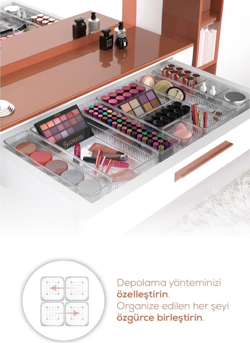 Vienev 10 PIECE Cabinet-Drawer Cosmetic Jewelry Accessory Organizer