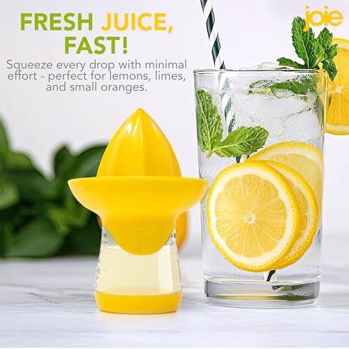 Joie Lemon and Lime Small Hand Juicer and Reamer, Built-In Measuring Cup, 1oz/30ml, Easy to Strain, Stores Leftover Juice, BPA-Free, Dishwasher Safe - Image 2