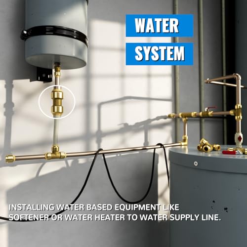 SUNGATOR موصل مستقيم SUNGATOR، تركيبات PEX بحجم 3/4 بوصة، نحاس متصل بالضغط، CPVC، تركيبات سبائك نحاسية خالية من الرصاص مع مشبك فصل (عبوة من 2)  - Image 4