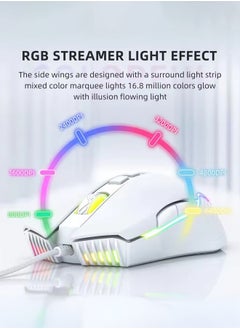 onikuma CW905 Wired Gaming Mouse,RGB 6400 DPI LED Optical USB 7 Buttons  for Gamer Computer Laptop PC Desktop  - Image 4