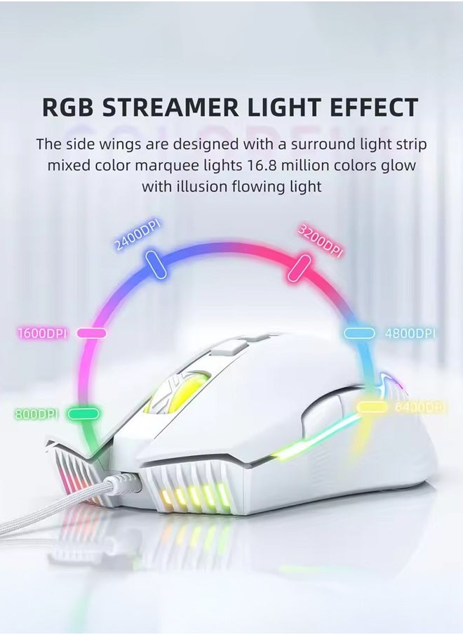 onikuma - CW905 Wired Gaming Mouse,RGB 6400 DPI LED Optical USB 7 Buttons  for Gamer Computer Laptop PC Desktop - Image 1