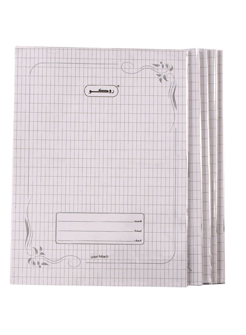 ROCO 5 Piece Arabic Exercise book Of 40 Sheets B5 Multi-shape And Multicolor Cover