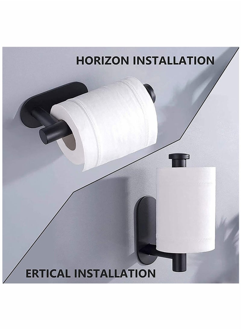 Generic - Stainless Steel Toilet Paper Holder Wall Mount Self Adhesive Bathroom Paper Towel Roll Holder for Home and Kitchen - Image 1