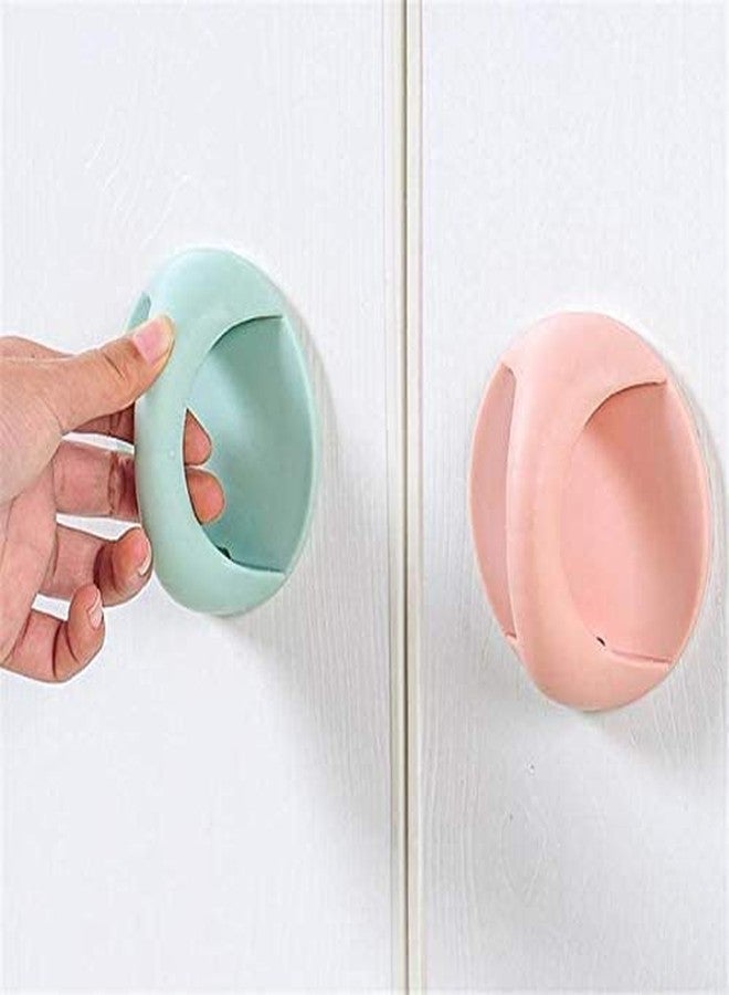 REIL RAID Self Adhesive Peel and Stick Plastic Handles Pull knob for Sliding Door, Drawer, Window, Commode and Cupboard Cabinet (Multicolor) (Pack of 2) - Image 1