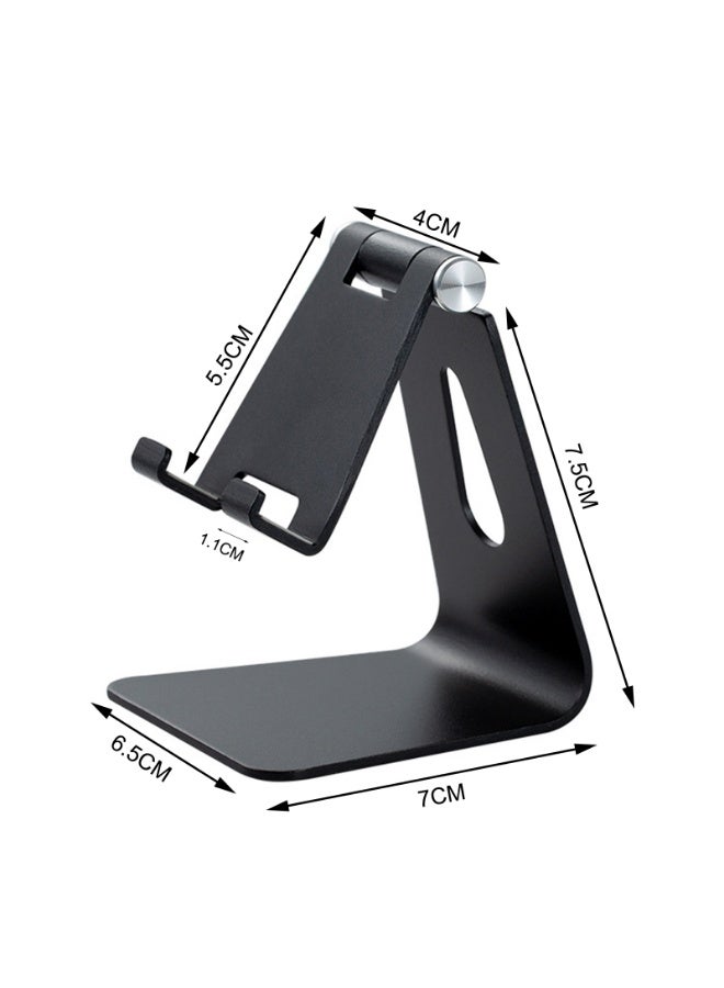 حامل الهاتف المحمول للهاتف اللوحي من الألومنيوم قابل للتعديل، حامل الهاتف المحمول المكتبي من الألومنيوم قابل للتعديل، أسود - Image 2