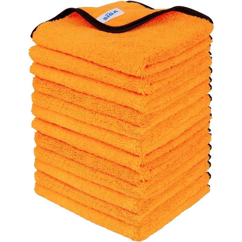 Mr Siga MR.SIGA Professional Premium Microfibre Towels for Cars, Dual-Sided Car Washing and Detailing Towels, Gold, 15.7 x 23.6 inch, 12 Pack - Image 1