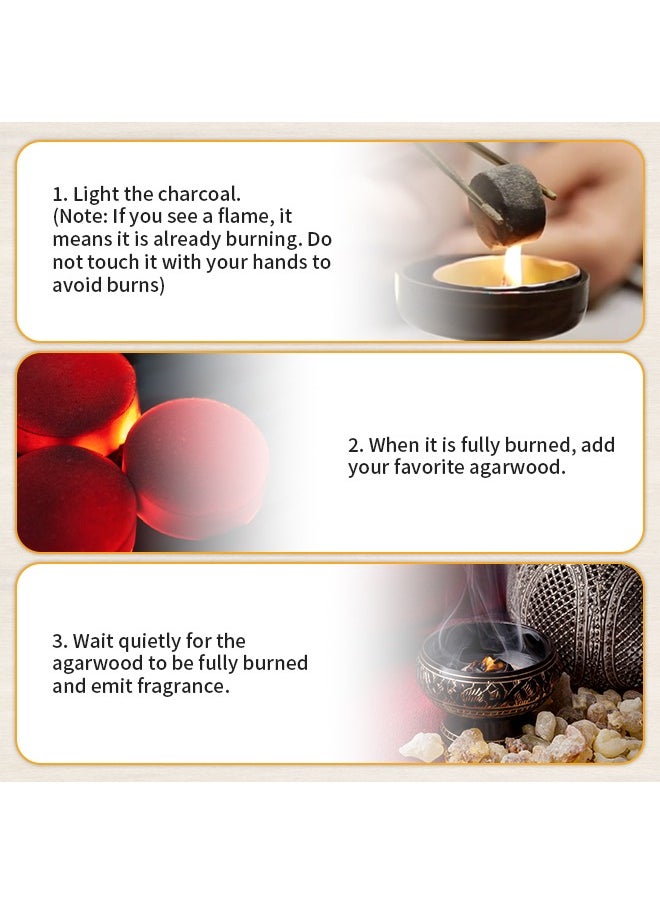 Generic - Easy Burn Coal for Incense, Environmentally Friendly Incense Charcoal, Evenly Releases Fragrance, Suitable for Home, Office and Temple - Image 1
