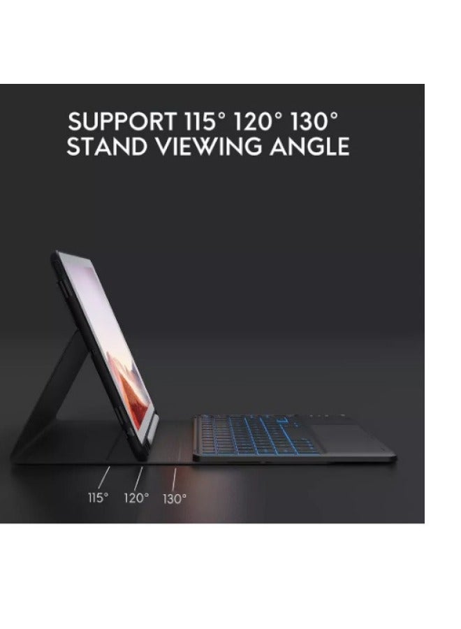 For Xiaomi Poco Pad 12.1 Touch Backlit Bluetooth Keyboard Case Red Rice 12.1 Case-Color:Black [leather Case + Touch Backlight + Mouse + Stylus]-Product Type:Lenovo Tab M11 (tb-330fu/xu/2024 Xiaoxin Pad 11 (tb-331fc) Without Pen Tray