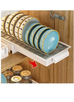 Generic Under Sink Organizer, Stainless Steel Pull Out Cabinet Organizer, Single Layer, Multifunctional Slide Out Shelves for Dishes, Cutlery, Cabinet Compatible Kitchen Organizer, white  - Image 4