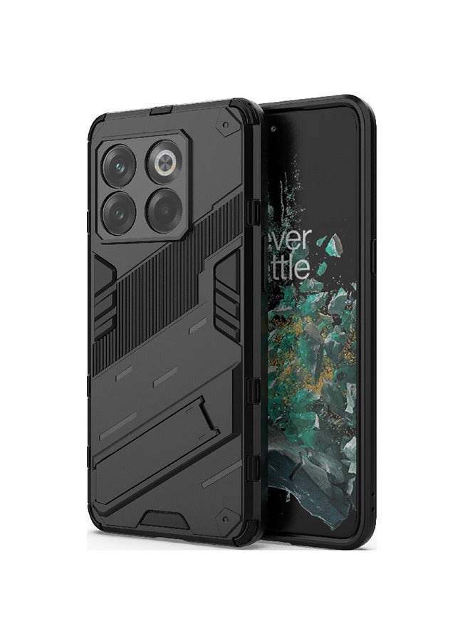 Case for OnePlus 10T/OnePlus ACE Pro, Shockproof Case with Kickstand Magnet Stand, Anti-Fall Drop Protection, PC+TPU High Level Protective Tough Hard Phone Cover, Black  - Image 1