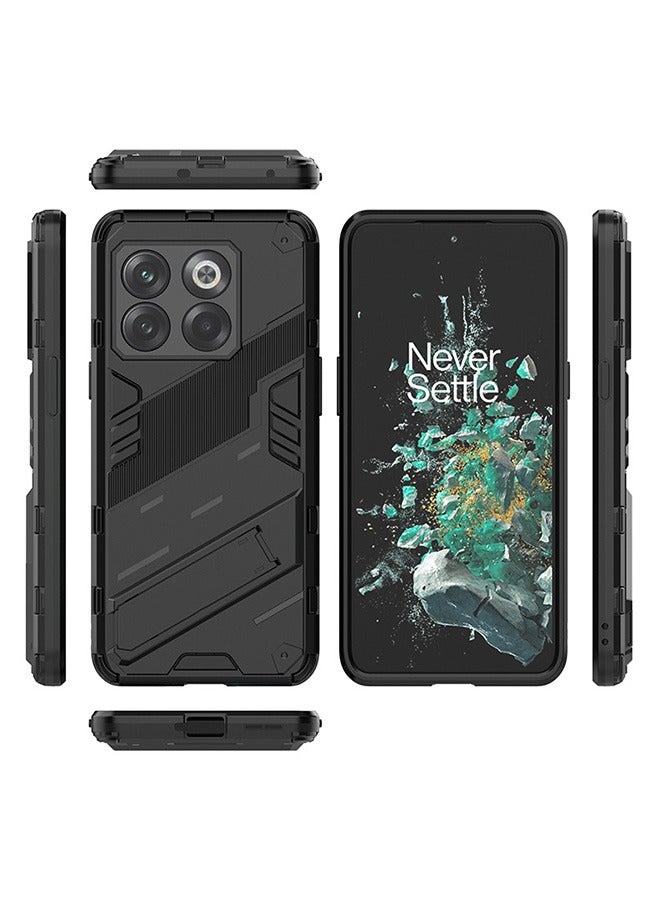 Case for OnePlus 10T/OnePlus ACE Pro, Shockproof Case with Kickstand Magnet Stand, Anti-Fall Drop Protection, PC+TPU High Level Protective Tough Hard Phone Cover, Black  - Image 2