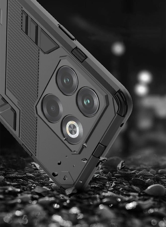Case for OnePlus 10T/OnePlus ACE Pro, Shockproof Case with Kickstand Magnet Stand, Anti-Fall Drop Protection, PC+TPU High Level Protective Tough Hard Phone Cover, Black  - Image 5