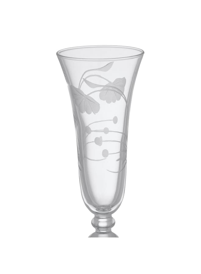 Pasabahce - Decorated Flute Glass Set 6 Pieces - 180ml - Glass Clear - Image 3