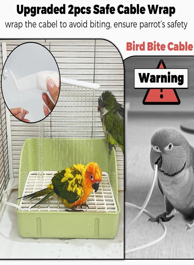 Jevnd Automatic Parakeet Bird Bath with Pump, Large Bird Shower Fountain Indoor Bathtub with Running Water, Parrot Bath Tub Faucet for Pet Birds, African Grey, Cockatiel, Conure, Budgie, Lovebird - Image 2