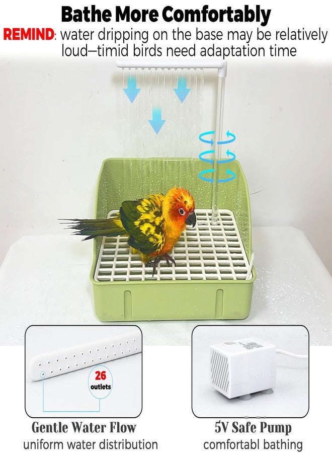 Jevnd Automatic Parakeet Bird Bath with Pump, Large Bird Shower Fountain Indoor Bathtub with Running Water, Parrot Bath Tub Faucet for Pet Birds, African Grey, Cockatiel, Conure, Budgie, Lovebird - Image 4