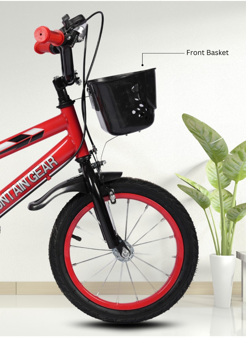 MG - Children's Bicycle For 2-4 Years Old Kids Bike, 12 Inch Cycle, High Carbon Steel Frame,  Adjustable Seat, Smooth Bearings, Safe and Stable, Red - Image 1