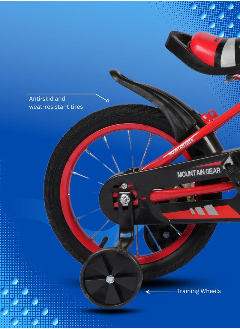 MG - Children's Bicycle For 2-4 Years Old Kids Bike, 12 Inch Cycle, High Carbon Steel Frame,  Adjustable Seat, Smooth Bearings, Safe and Stable, Red - Image 1