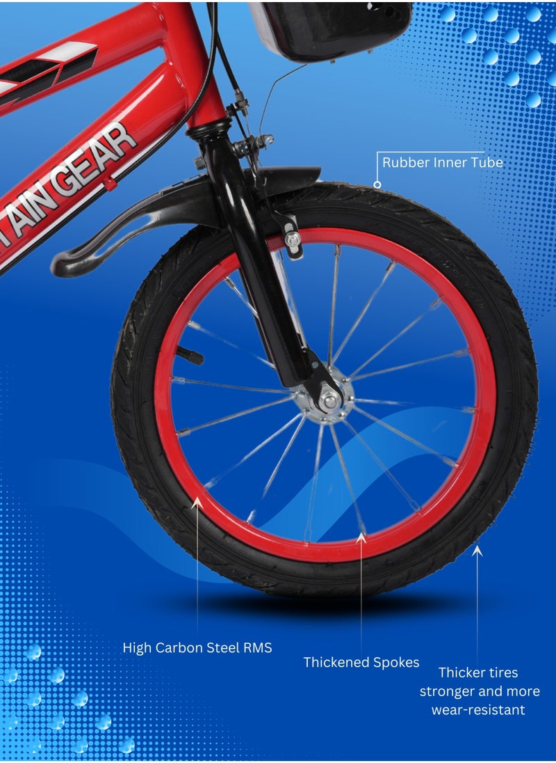 MG - Children's Bicycle For 2-4 Years Old Kids Bike, 12 Inch Cycle, High Carbon Steel Frame,  Adjustable Seat, Smooth Bearings, Safe and Stable, Red - Image 1
