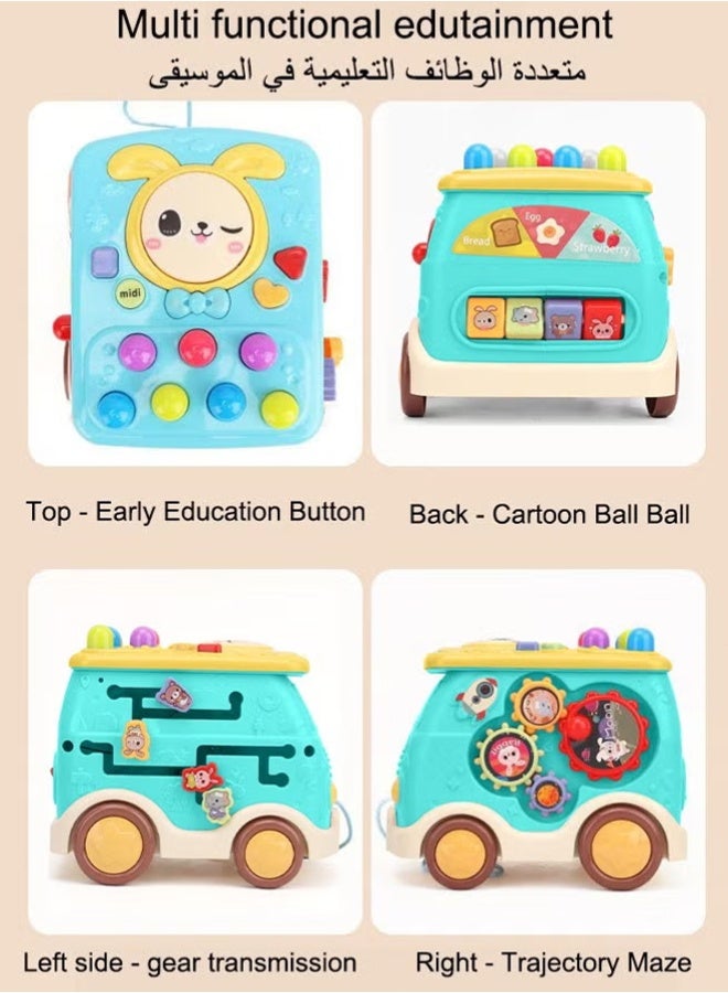 ألعاب دق للأطفال الصغار، لعبة تعليمية، لعبة جر على شكل حافلة، لعبة مطرقة تفاعلية للأطفال، ألعاب حسية للأطفال الصغار، لعبة ضرب الخلد، هدية للأولاد والبنات الصغار - Image 2