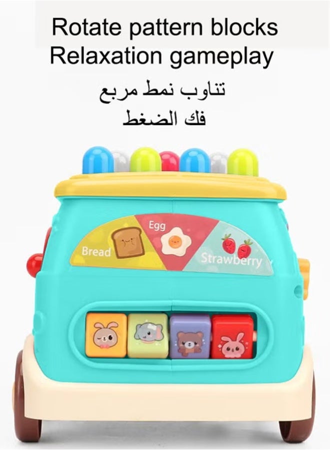 ألعاب دق للأطفال الصغار، لعبة تعليمية، لعبة جر على شكل حافلة، لعبة مطرقة تفاعلية للأطفال، ألعاب حسية للأطفال الصغار، لعبة ضرب الخلد، هدية للأولاد والبنات الصغار - Image 4